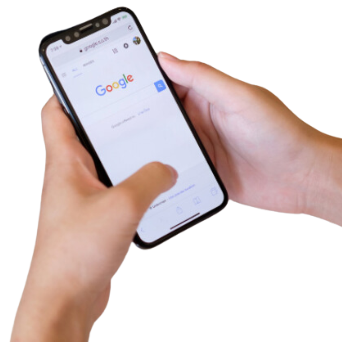 Hands holding a phone