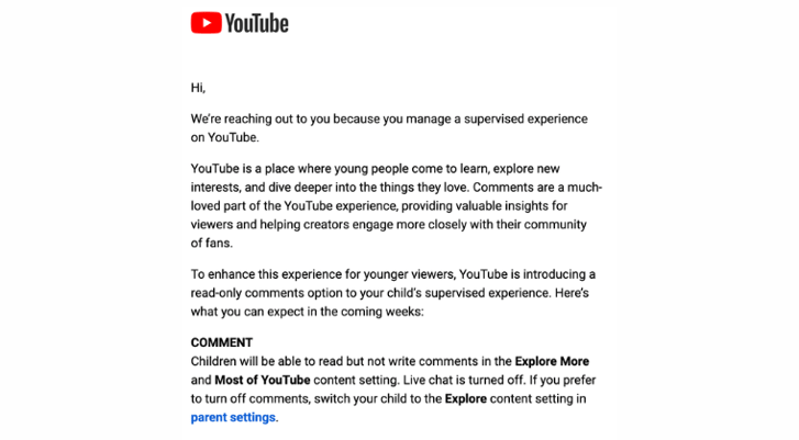 YouTube Email