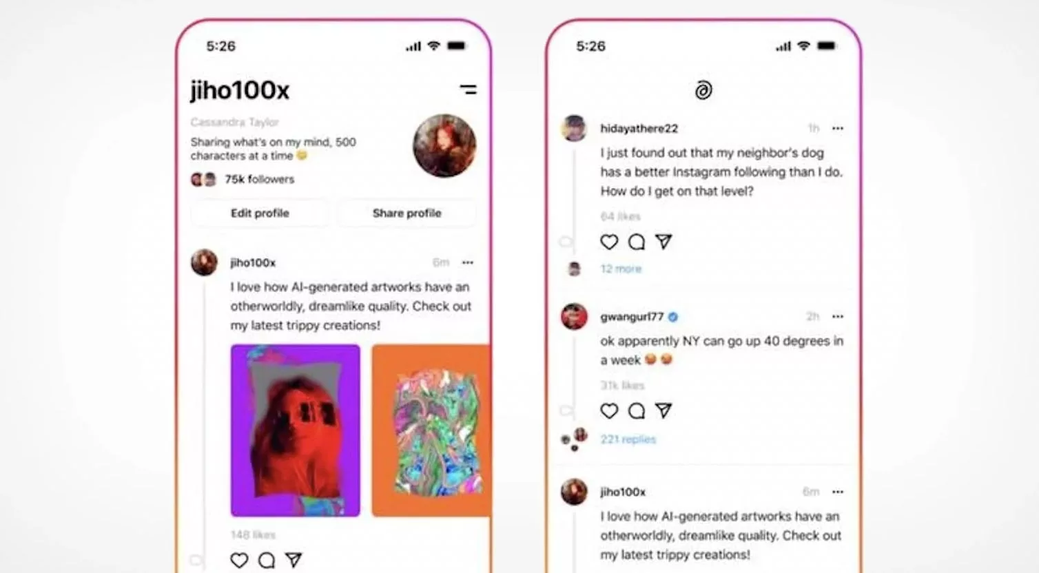 Leaked image unveils Instagram's new Twitter competitor